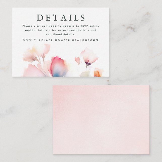 Wedding Details Small Enclosure Card (Front/Back)