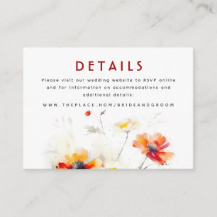 Wedding Details Small Enclosure Card