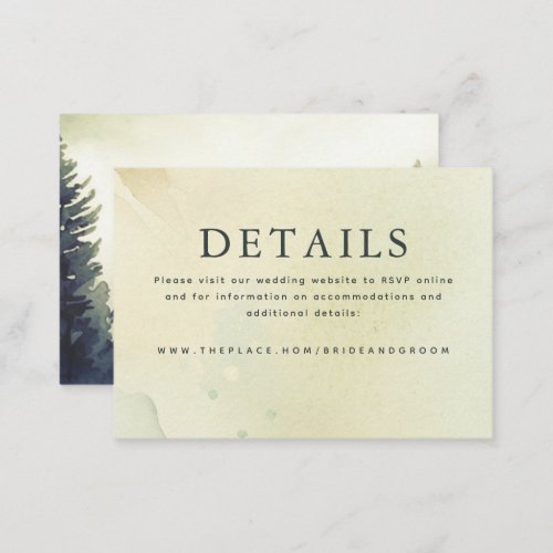 Wedding Details Small Enclosure Card