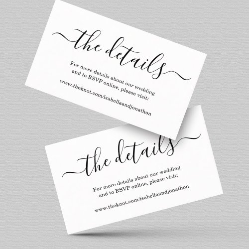 Wedding Details Website Enclosure Card _ Simple