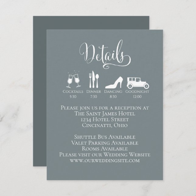Wedding Details with Timeline Information Insert  (Front/Back)