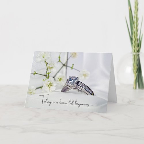 Wedding Diamond and Flowers Card