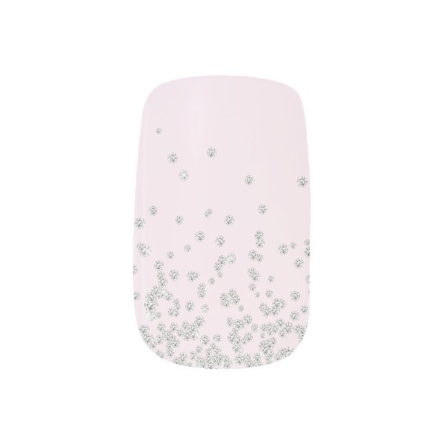 Wedding Diamond Confetti Glitter Ombre Minx Nail Art (Left Thumb)