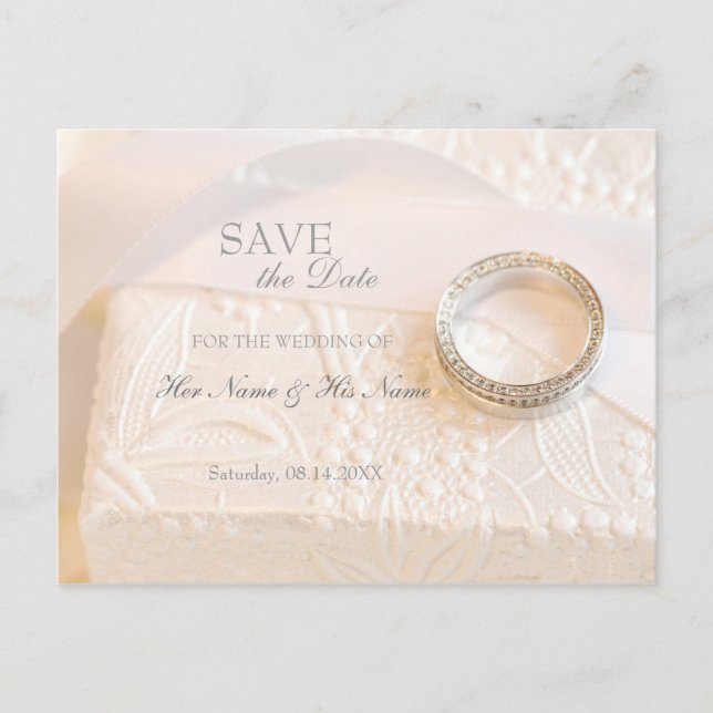 Wedding Diamonds Ring Save the Date Invitation (Front)