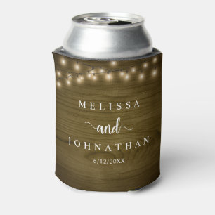 Wedding Dinner and Party, Rustic String Lights Can Can Cooler