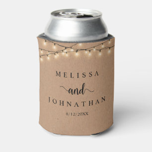 Wedding Dinner and Party, Rustic String Lights Can Can Cooler
