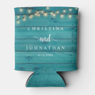 Wedding Dinner and Party, Rustic String Lights Can Cooler