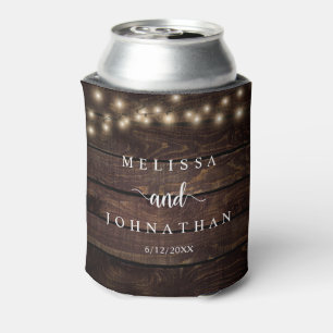 Wedding Dinner and Party, Rustic String Lights Can Cooler