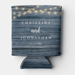 Wedding Dinner and Party, Rustic String Lights Can Cooler