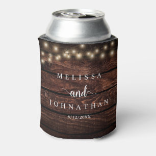 Wedding Dinner and Party, Rustic String Lights Can Cooler