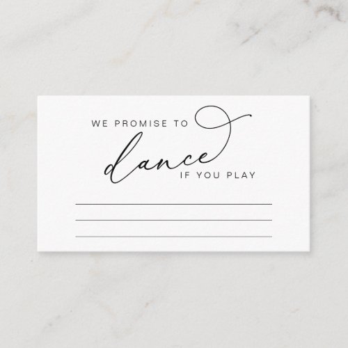 Wedding Dinner Dancing Music Suggestion Enclosure Card