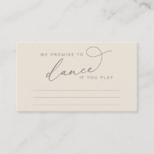Wedding Dinner Dancing Music Suggestion Enclosure Card
