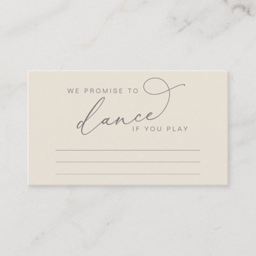 Wedding Dinner Dancing Music Suggestion Enclosure Card