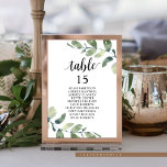 Wedding Dinner, Eucalyptus Guests Seating Chart  T Table Number<br><div class="desc">Wedding Dinner Guest Seating Table Chart Card,  Modern Greenery Eucalyptus themes.
Customise the text and / or remove and fill in with your wedding party themed.</div>