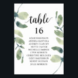 Wedding Dinner, Eucalyptus Guests Seating Chart  Table Number<br><div class="desc">Wedding Dinner Guest Seating Table Chart Card,  Modern Greenery Eucalyptus themes.
Customise the text and / or remove and fill in with your wedding party themed.</div>