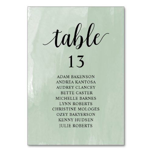 Wedding Dinner Greenery Seating Chart Table Number