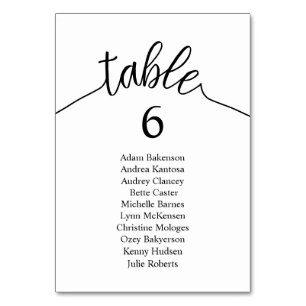 Wedding Dinner Guest Table Chart Rustic Card