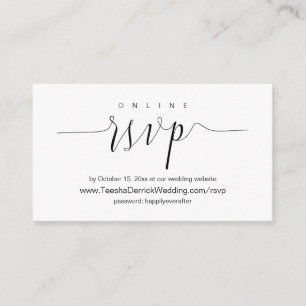 Wedding Dinner Invitation, Online RSVP Enclosure C Card