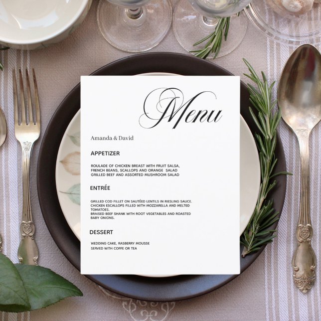 Wedding dinner menu card (Creator Uploaded)