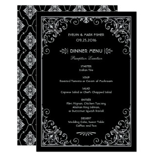 Wedding Dinner Menu Cards | Art Deco Style
