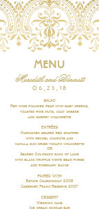 Wedding Dinner Menu Cards Greeting Photo Zazzle Wedding Dinner Menu Cards Gold Vintage Glam
