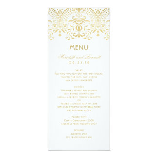 Wedding Menus Zazzle Wedding Dinner Menu Cards Gold Vintage Glam