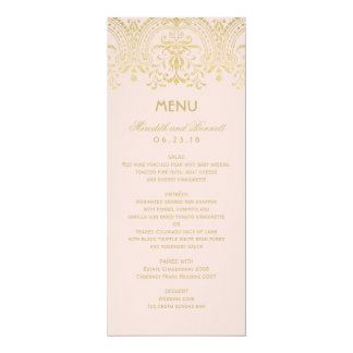 Wedding Dinner Menu Cards | Gold Vintage Glam