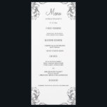 Wedding Dinner Menu Cards | Gray Damask Style<br><div class="desc">Modern and elegant design printed Silver Gray Damask Wedding Dinner Menu Cards that can be customized with your text. Please click the "Customize it" button and use our design tool to modify this template. Check out the Graphic Art Design store for other products that match this design!</div>