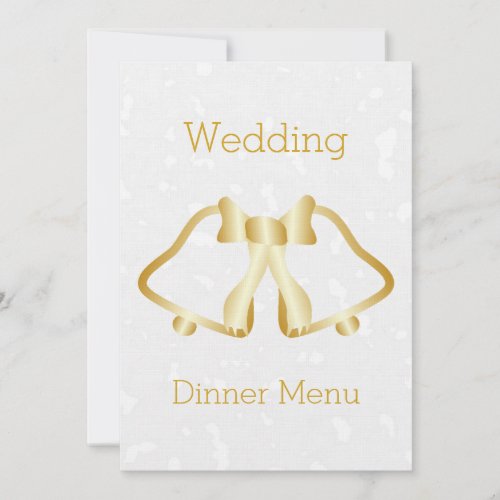 Wedding Dinner Menu Gold Bells Design Invitation