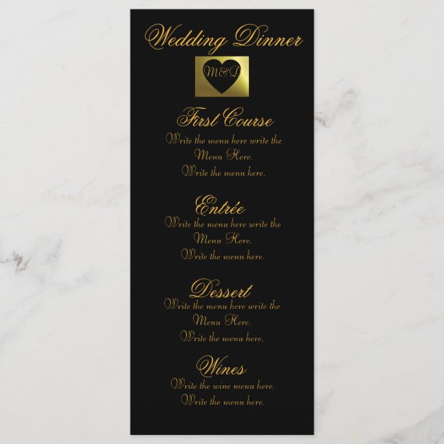 Wedding Dinner Menu | Pink Golden Collection (Front)