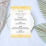 Wedding dinner menu white gold confetti budget flyer