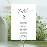 Wedding Dinner, Modern Guest Seating Chart Table N Table Number<br><div class="desc">Wedding Dinner Guest Seating Table Chart Card,  Modern Classy romantic themed
Customise the text and / or remove and fill in with your wedding party color theme.</div>