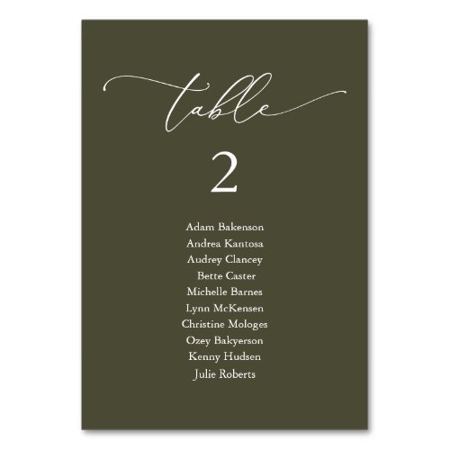 Wedding Dinner Modern Guest Seating Chart Table Number