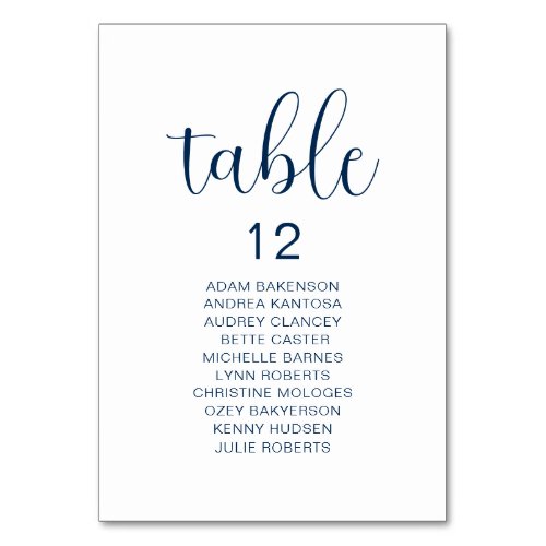 Wedding Dinner Modern Guests Seating Chart Table Number