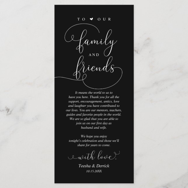 Wedding Dinner, Place Setting Thank You Card (Front)