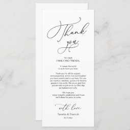 Wedding Dinner Place Setting Thank You Card | Zazzle