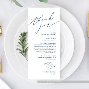 Wedding Dinner Place Setting Thank You Card