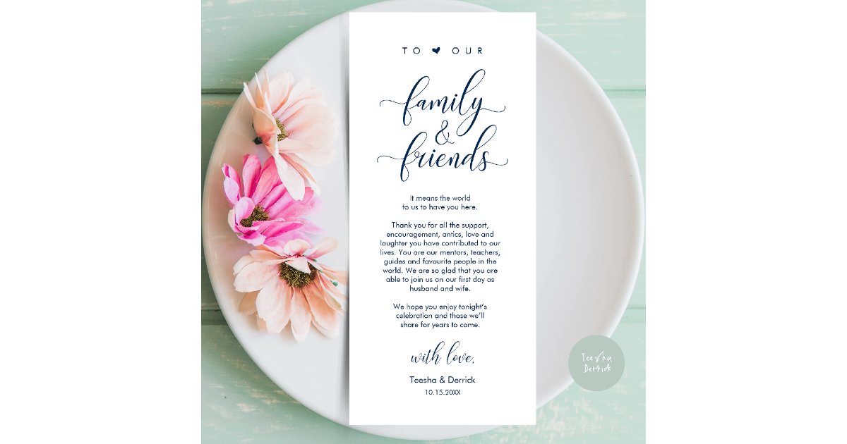 Wedding Dinner Place Setting Thank You Card | Zazzle