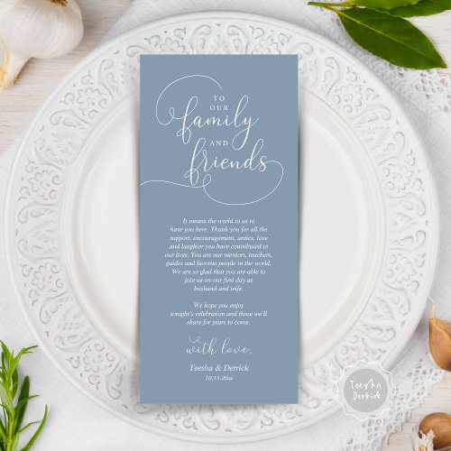 Wedding Dinner Place Setting Thank You Card