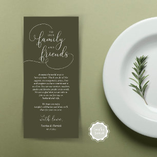 Wedding Dinner Place Setting Thank You Card