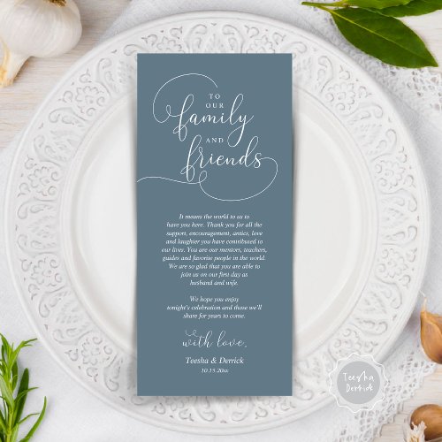 Wedding Dinner Place Setting Thank You Card