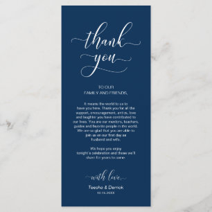 Wedding Dinner Place Setting Thank You Card
