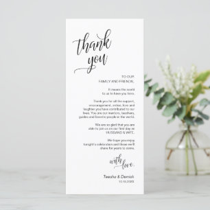 Wedding Dinner, Place Setting Thank You Cards