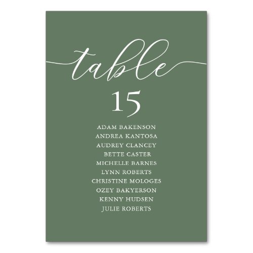 Wedding Dinner Romance Guest Seating Chart Table Number