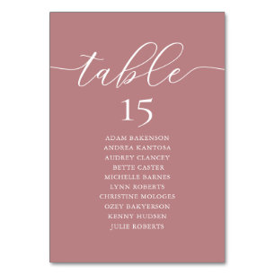 Wedding Dinner, Romance Guest Seating Chart, Table Number