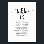 Wedding Dinner, Rustic Guests Seating Chart Table  Number<br><div class="desc">Wedding Dinner Guest Seating Table Chart Card,  Modern Rustic Script,  black and white themed.
Customise the text and / or remove and fill in with your wedding party themed.</div>