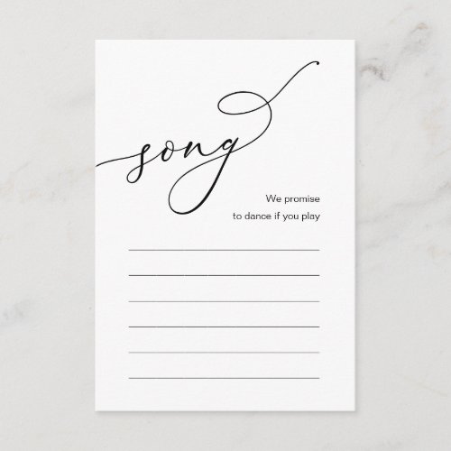 Wedding Dinner Song Music Options Enclosure Card