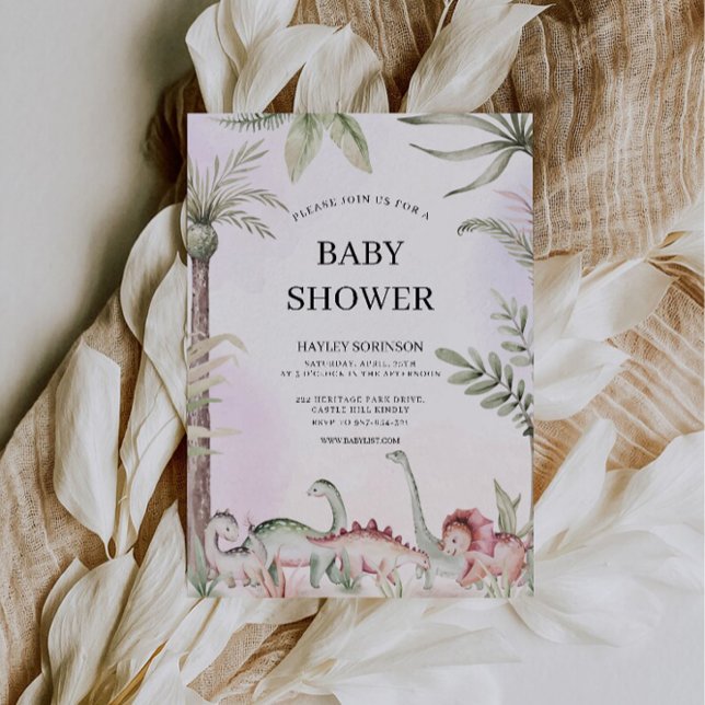 Wedding Dinosaur Baby Shower  Invitation (Wedding Dinosaur Baby Shower Invitation)