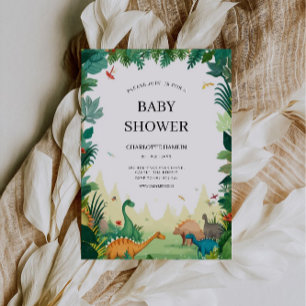 Wedding Dinosaur Baby Shower  Invitation