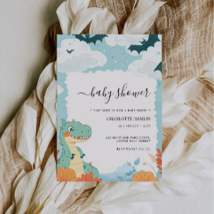 Wedding Dinosaur Baby Shower Invitation